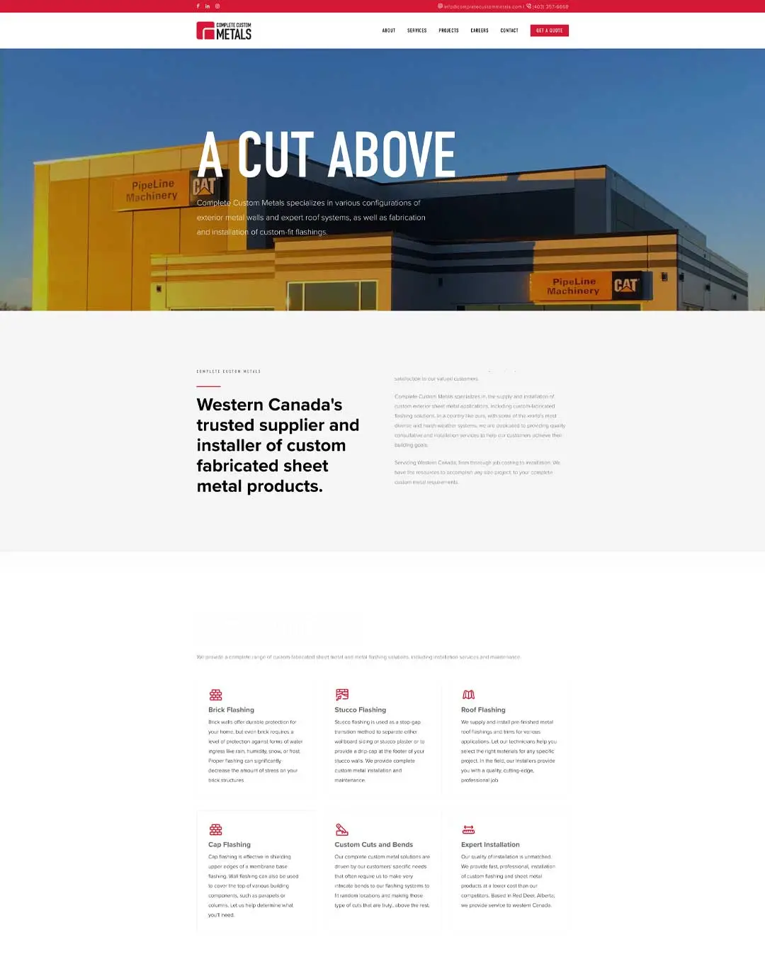 Complete Custom Metals website
