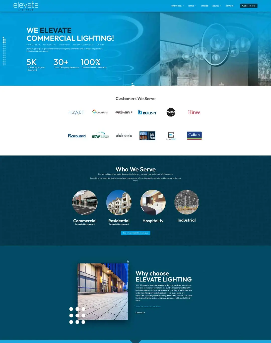 Elevate Lighting website